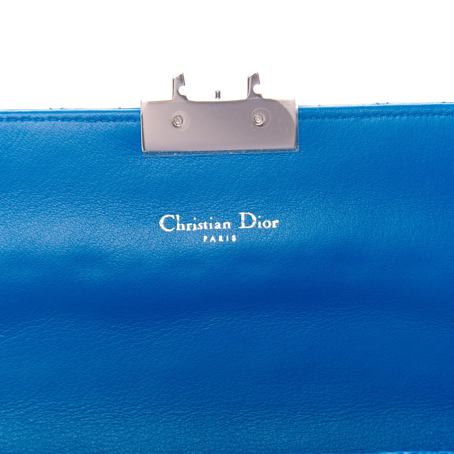 Patent Cannage Miss Dior Promenade Pouch Blue Tahiti