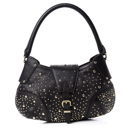 Burberry Calfskin Hackford Studded Hobo Brown 1 of 12
