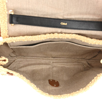 Chloe Raffia Calfskin Medium Penelope Shoulder Bag Tan 5 of 11