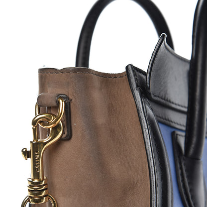 Celine Nubuck Smooth Calfskin Nano Tri-Color Luggage Royal Blue 7 of 18