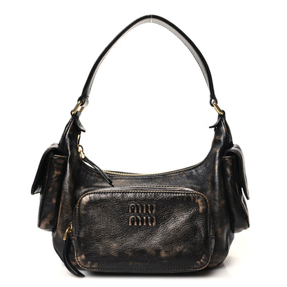 Miu Miu Distressed Nappa Pocket Bag Sand Coffee 1 of 9