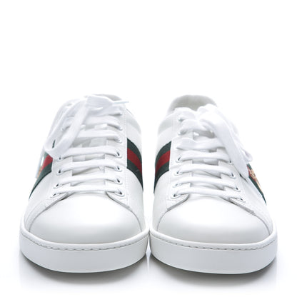 Gucci Calfskin Ayers Bee Embroidered Womens Ace Sneakers 41 White Green 2 of 10