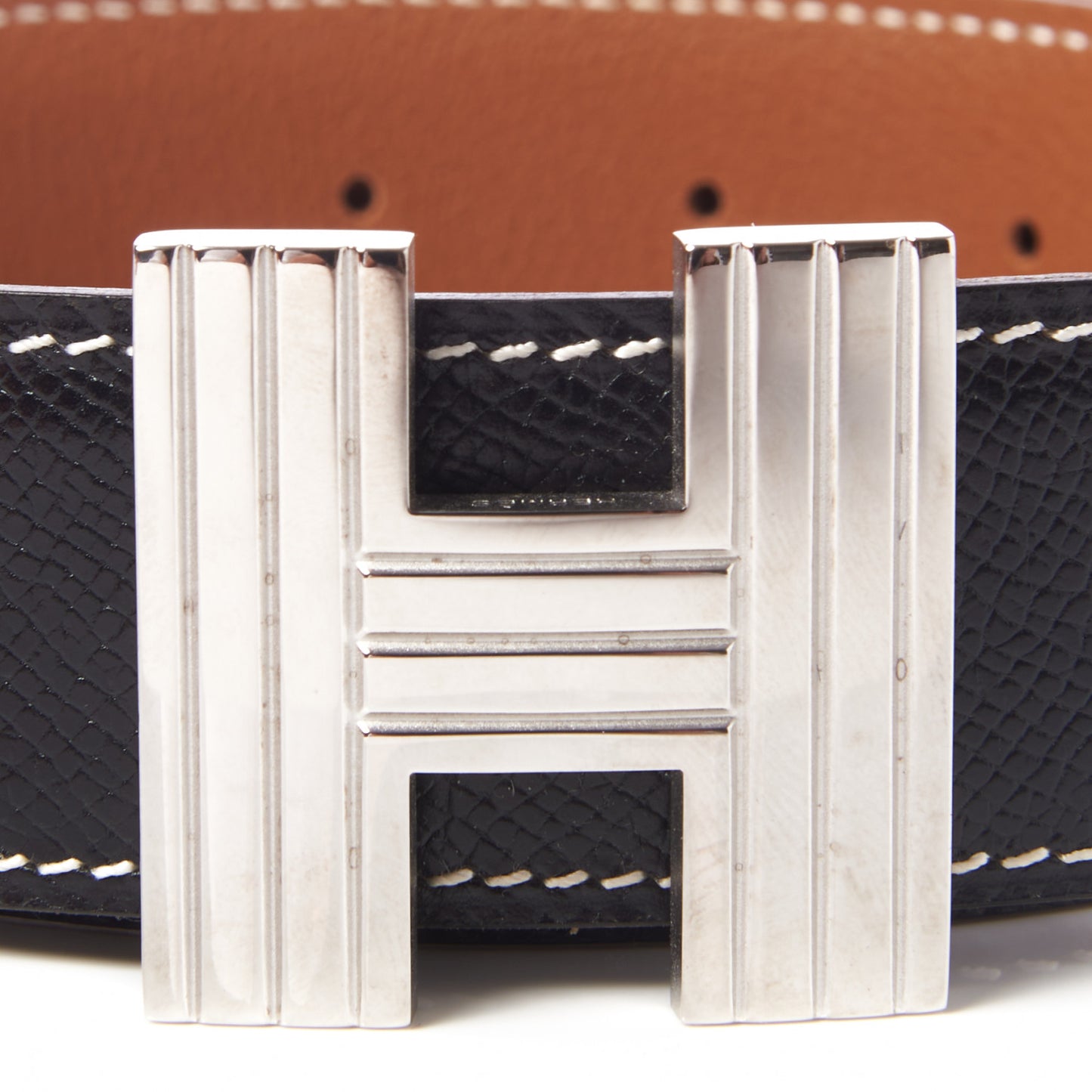 Courchevel Togo Cadena H 32mm H Belt 65 Black Gold