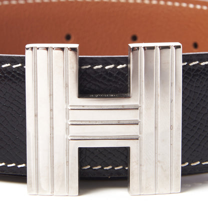 Hermes Courchevel Togo Cadena H 32mm H Belt 65 Black Gold 3 of 5