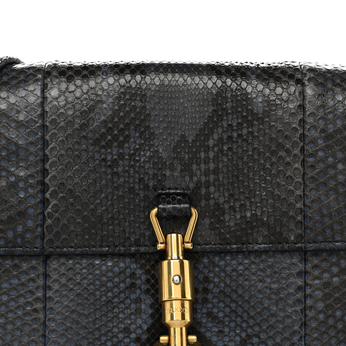 Gucci Snakeskin Small Jackie Shoulder Bag Blue 8 of 14