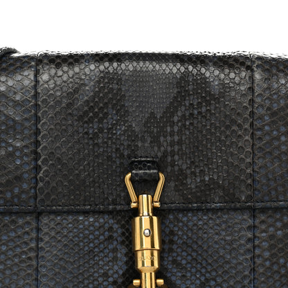 Gucci Snakeskin Small Jackie Shoulder Bag Blue 8 of 14