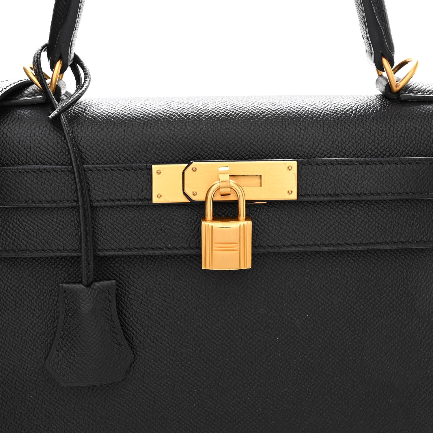 Hermes Epsom Horseshoe Vesro Kelly Sellier 28 Black Tabac Camel 8 of 13