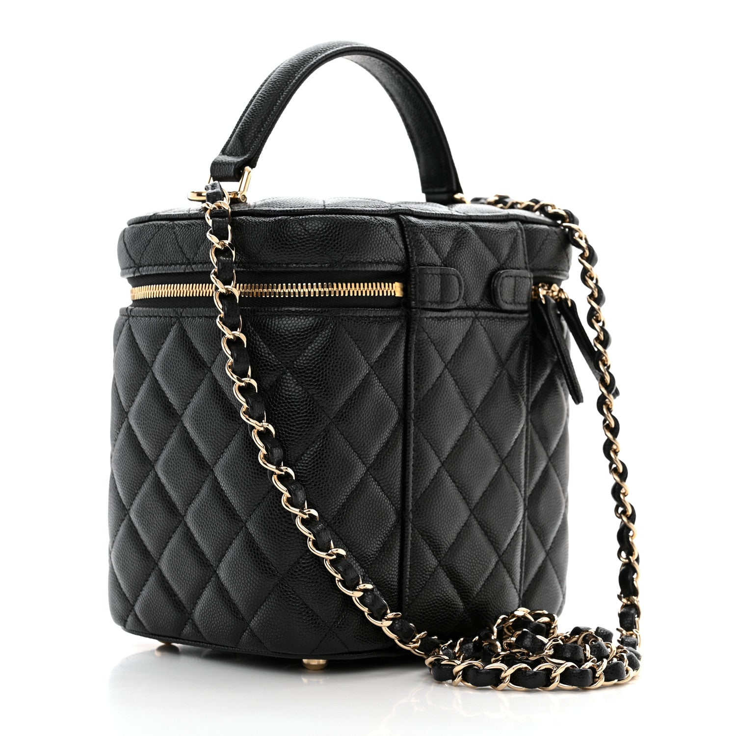 Chanel Caviar Quilted Small Top Handle Vanity Case With Chain Black 3 of 10