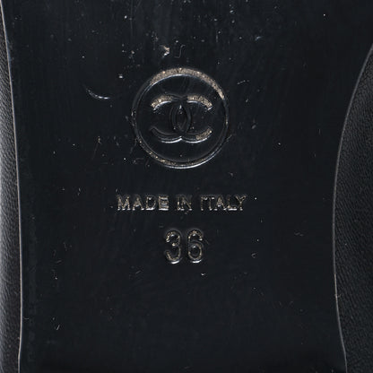 Chanel Lambskin Patent CC Cap Toe Ballerina Flats 36 Black 7 of 8