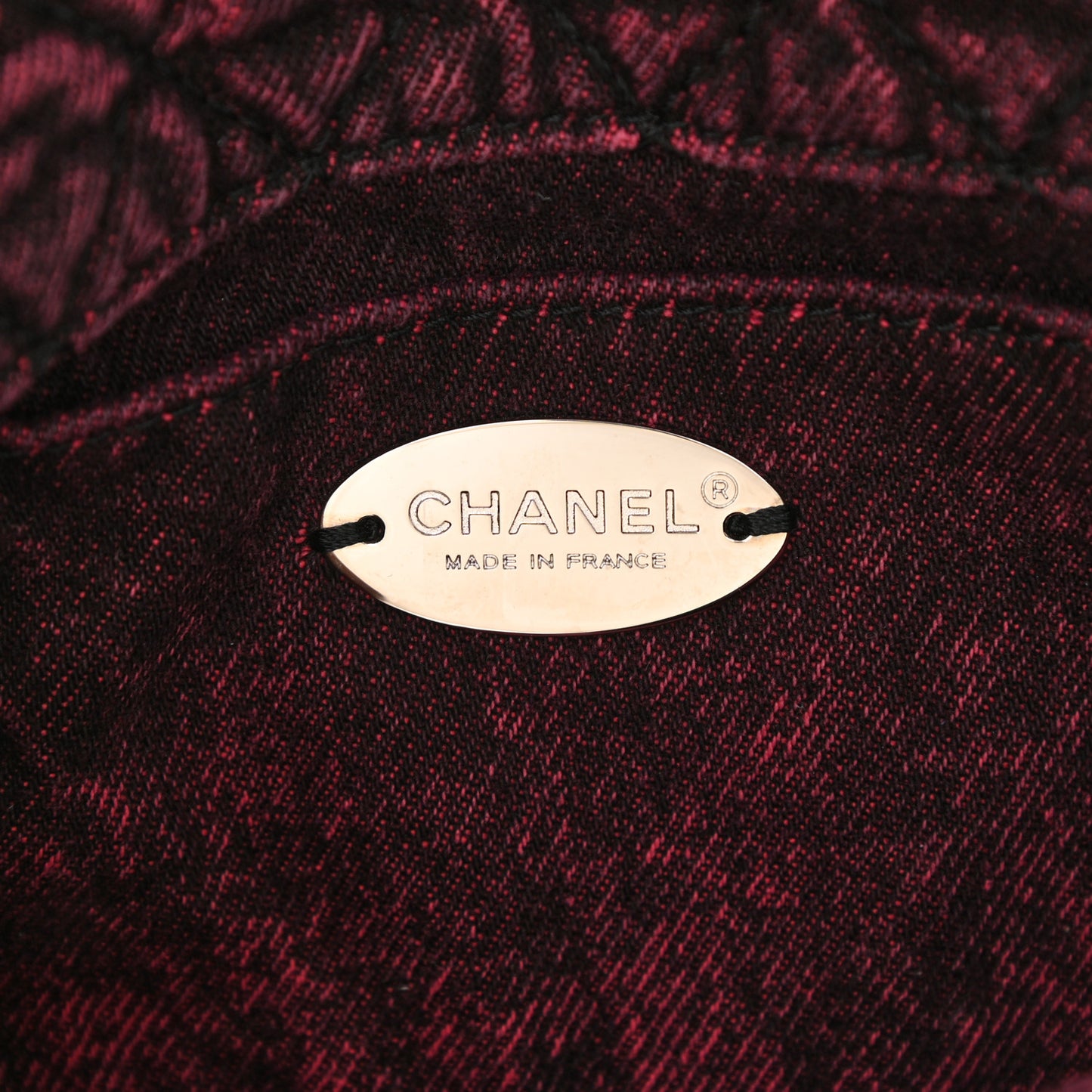 Washed Denim Quilted Small Denimpression Flap Red Black