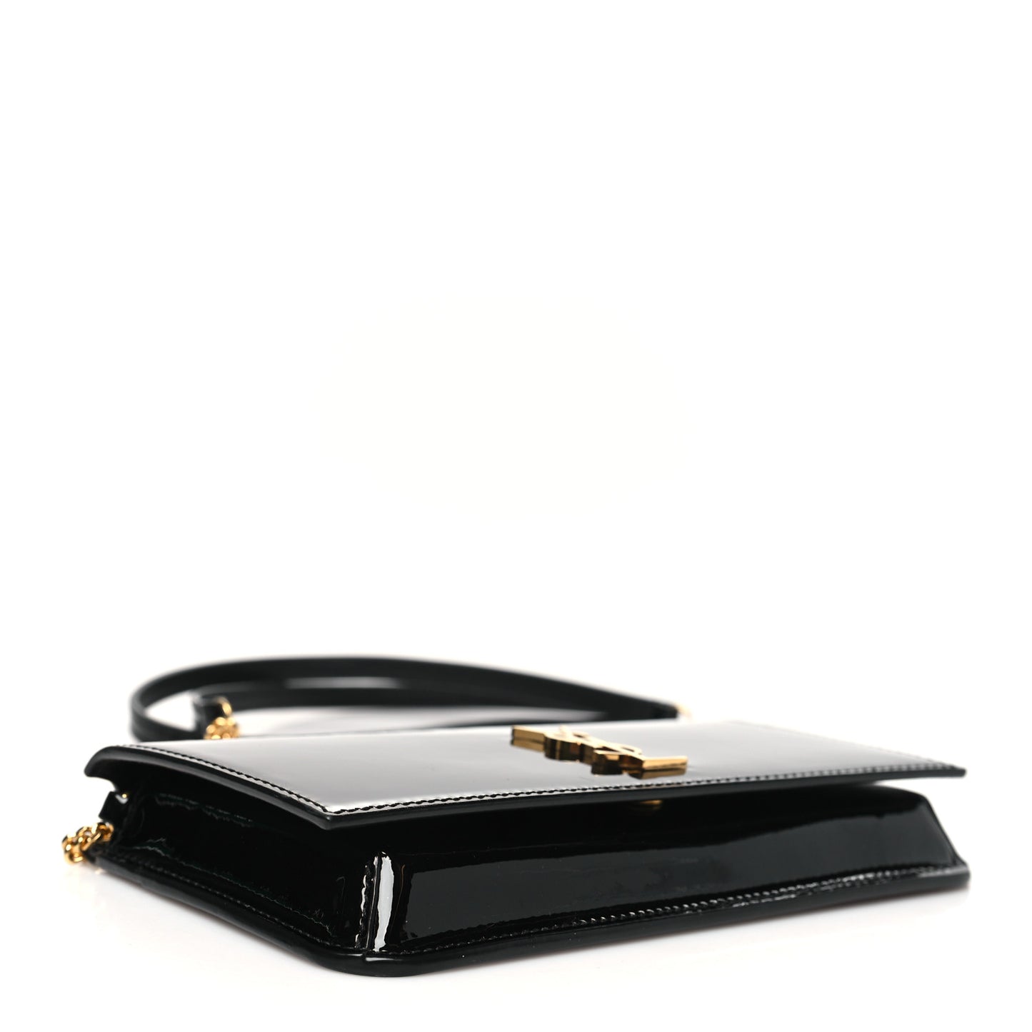 Vernice Diamond Calfskin Monogram Phone Holder Crossbody Black