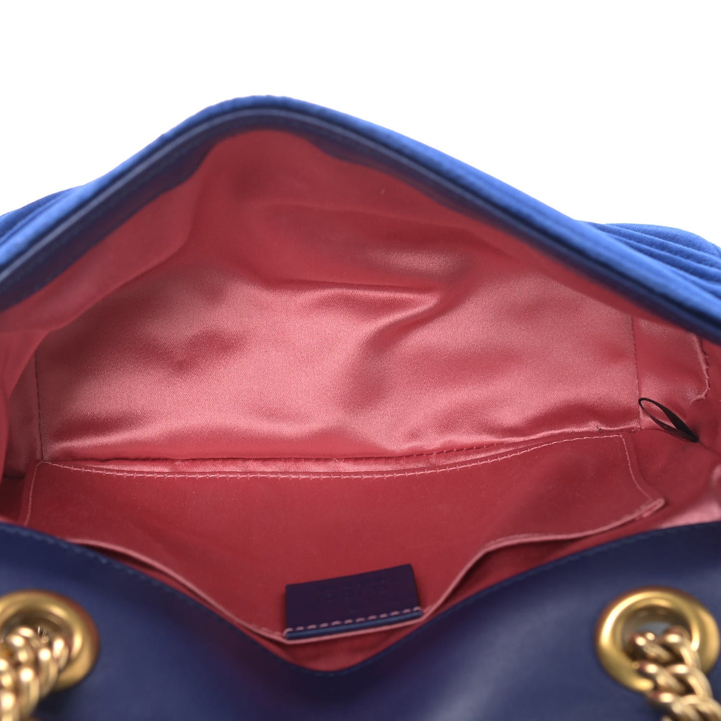 Velvet Matelasse Mini GG Marmont Shoulder Bag Cobalt Blue