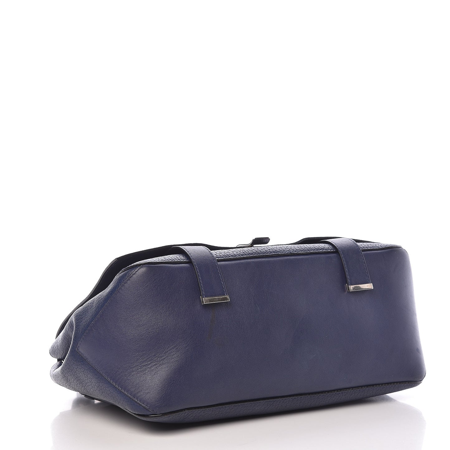 Pebbled Calfskin Double Sided PS Courier Bag Indigo