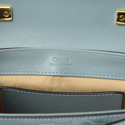 Chloe Calfskin Crocodile Embossed Mini C Bag Faded Blue 6 of 10