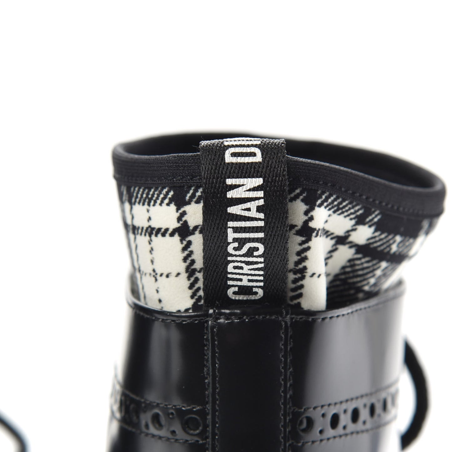 Calfskin D-Order Low Boot 39.5 Black White
