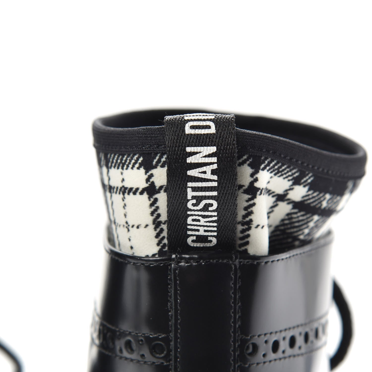 Christian Dior Calfskin D-Order Low Boot 39.5 Black White 6 of 9