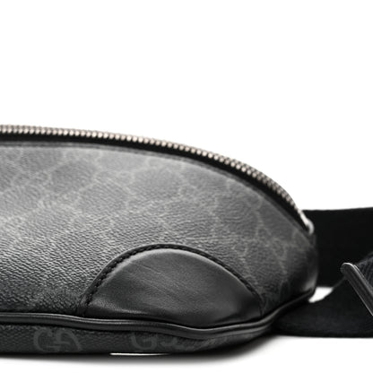 Gucci GG Supreme Monogram Emblem Calfskin Small Belt Bag Black Grey 10 of 10