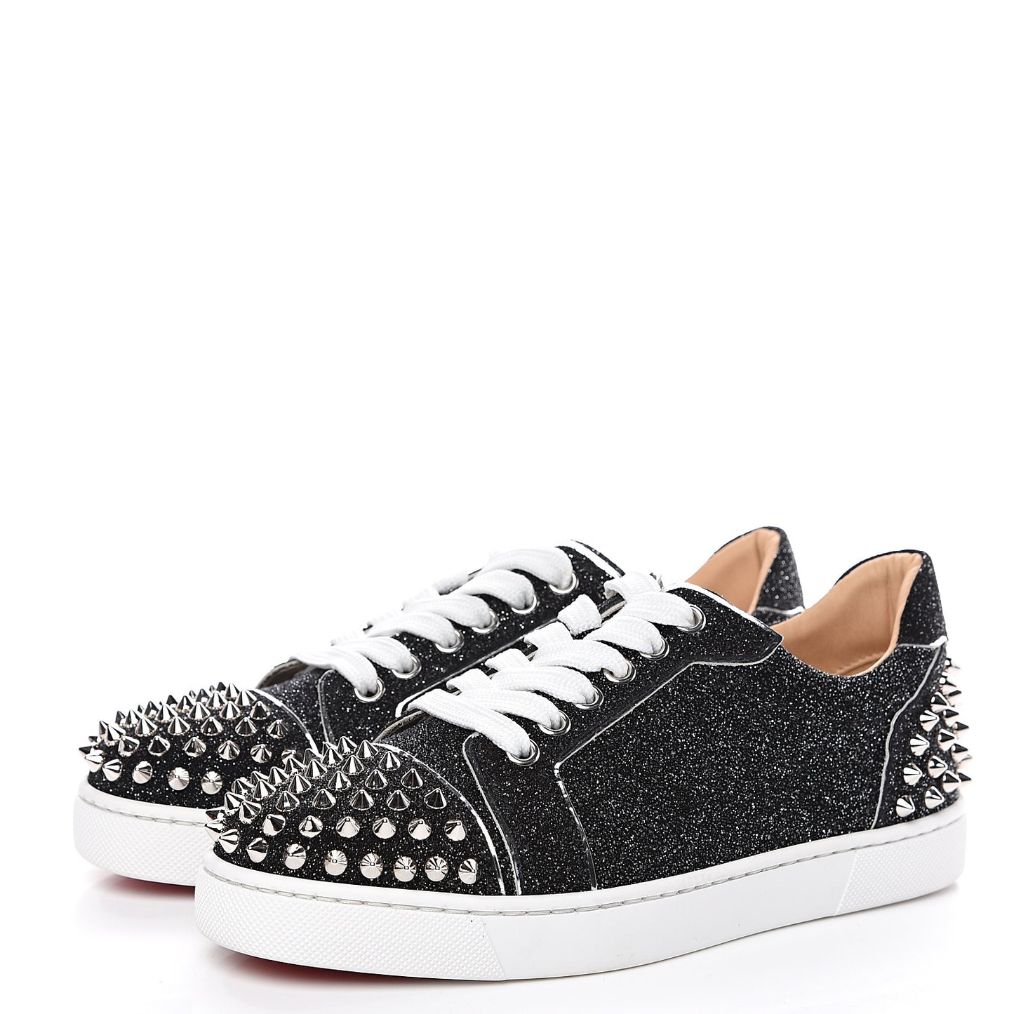 Crosta Womens Vieira Spiked Flat Comete Sneakers 35 Black Silver