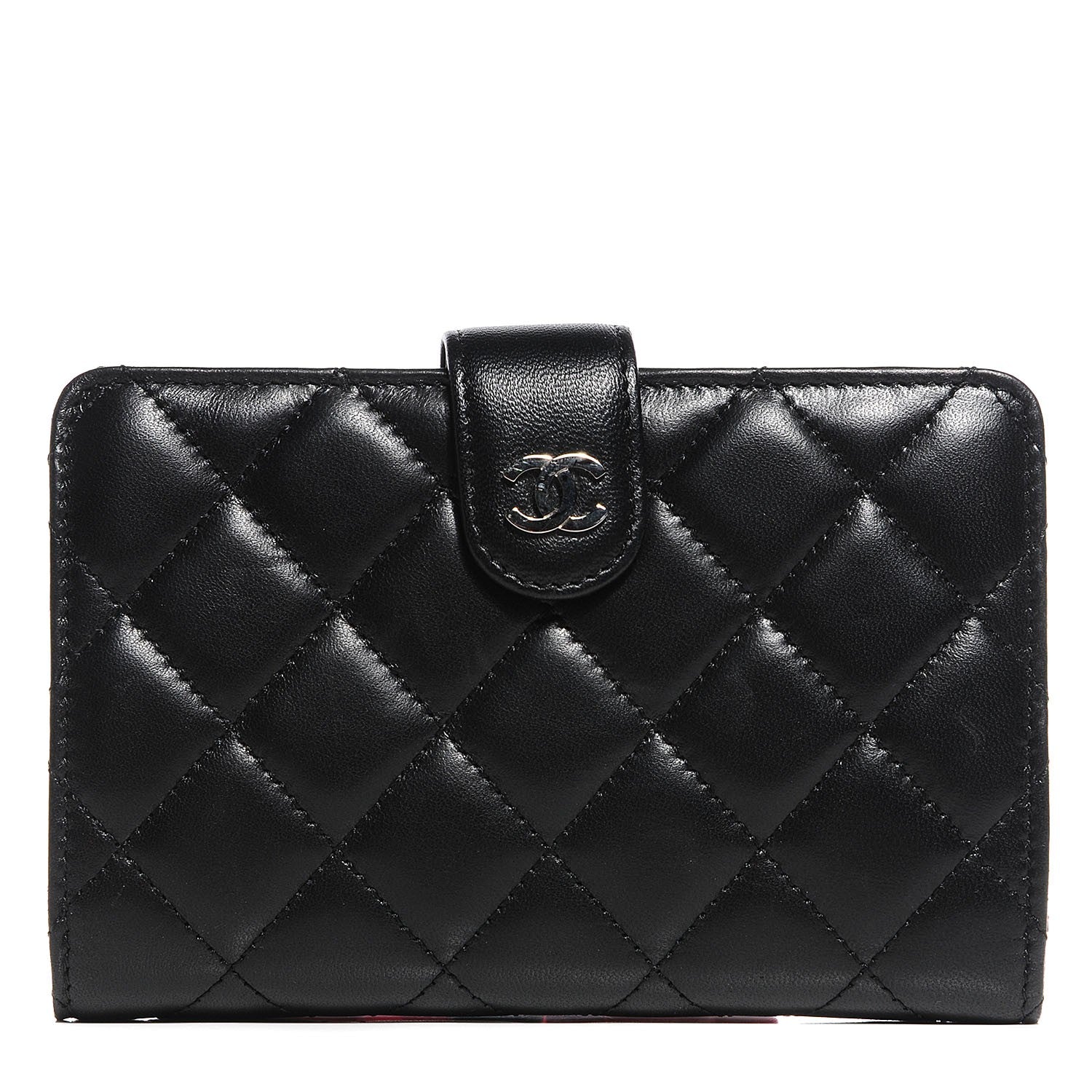 Chanel Lambskin Quilted L-Zip Pocket Wallet Black 1 of 7