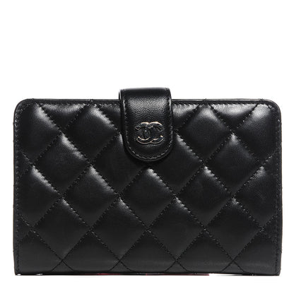 Chanel Lambskin Quilted L-Zip Pocket Wallet Black 1 of 7