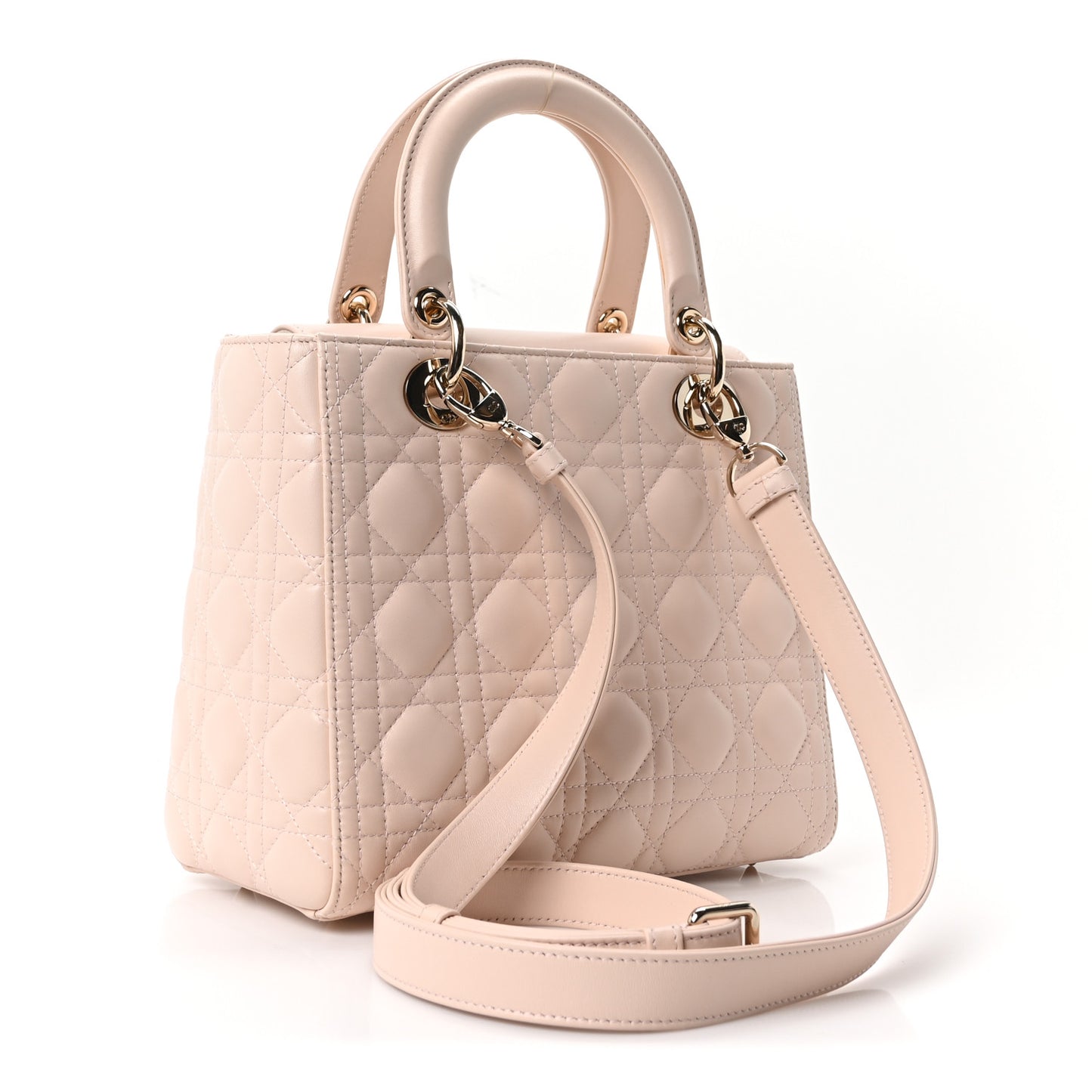Lambskin Cannage Medium Lady Dior Light Pink