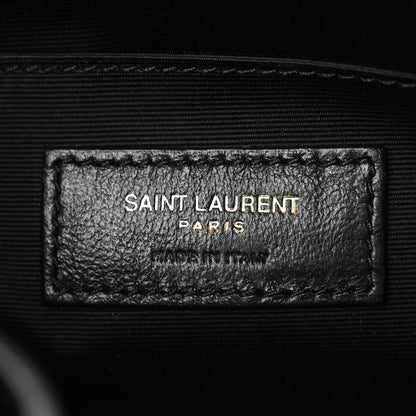 Saint Laurent Patent Calfskin Crocodile Embossed Monogram Lou Camera Bag Black 6 of 10