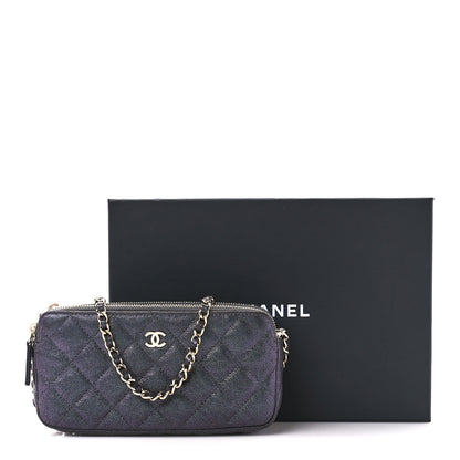 Chanel Iridescent Caviar Quilted Small Clutch With Chain Black 14 of 14
