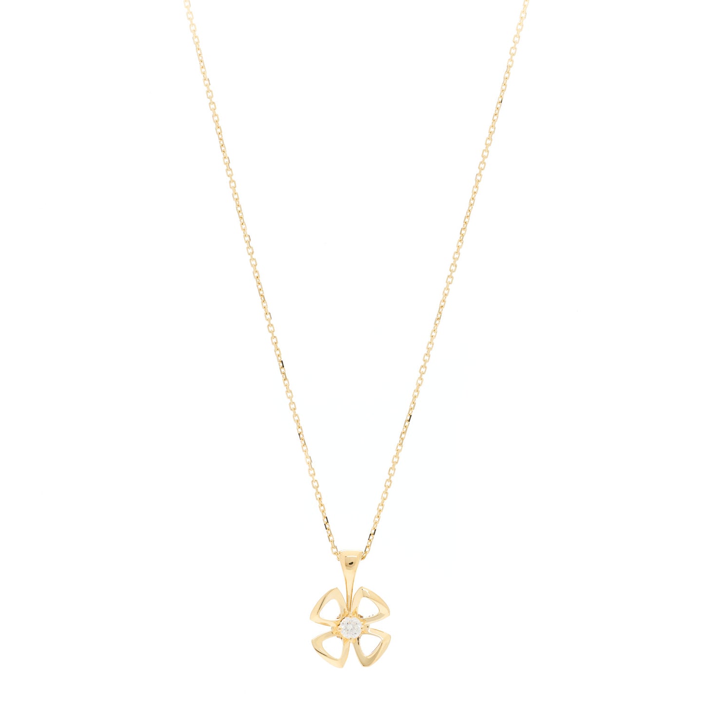 18K Rose Gold Diamond Fiorever Pendant Necklace
