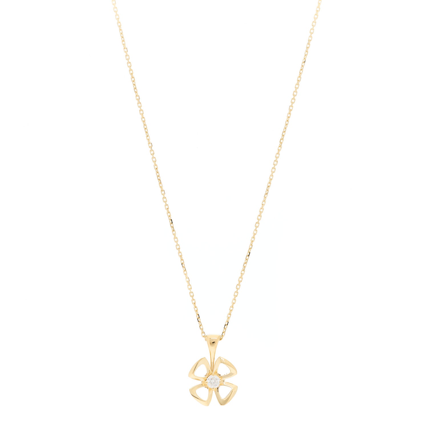 Bulgari 18K Rose Gold Diamond Fiorever Pendant Necklace 1 of 6