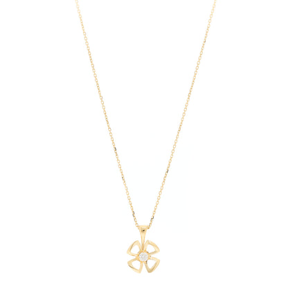 Bulgari 18K Rose Gold Diamond Fiorever Pendant Necklace 1 of 6