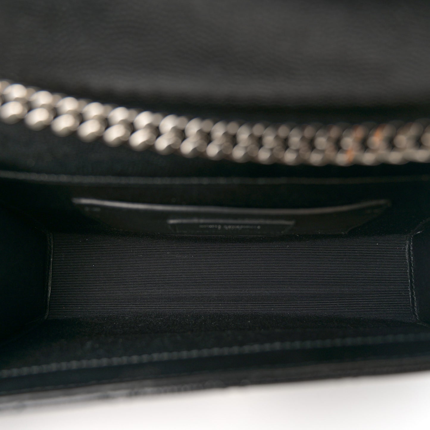Grain De Poudre Textured Mixed Matelasse Triquilt Small Monogram Satchel Black