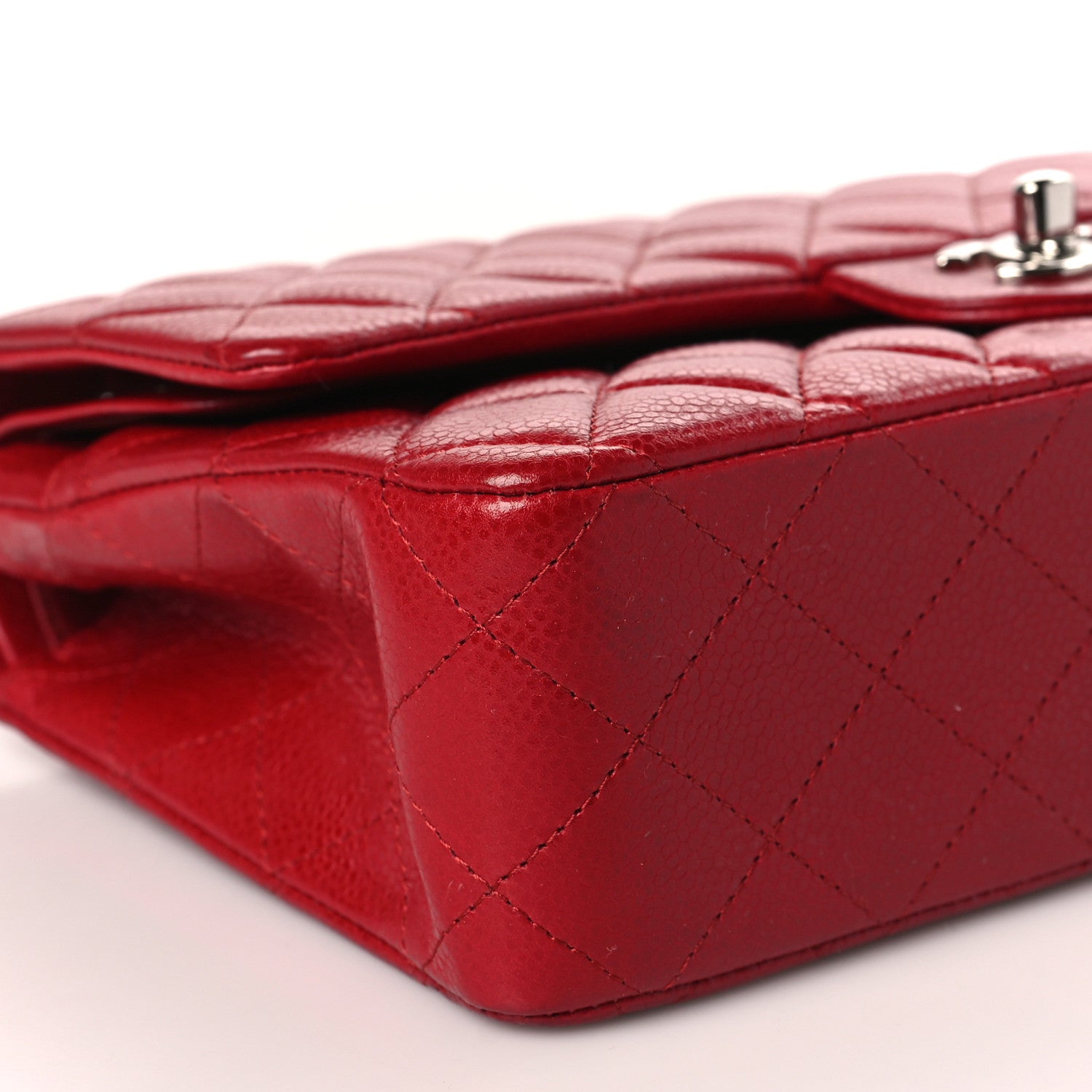 Chanel Caviar Quilted Medium Double Flap Red 8 of 9