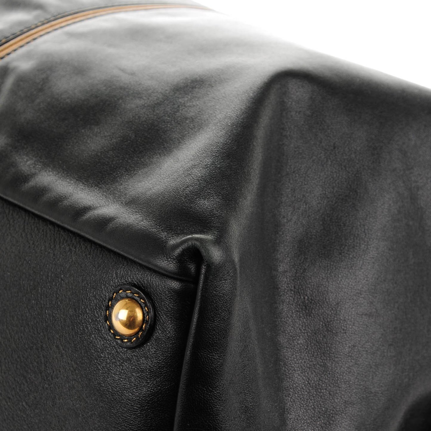 Calfskin Medium Easy Sac Black Gold