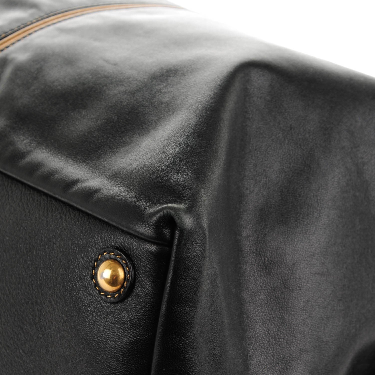 Saint Laurent Calfskin Medium Easy Sac Black Gold 8 of 8