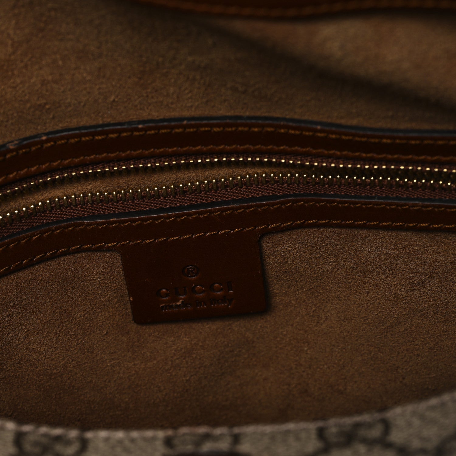 Gucci GG Supreme Monogram Linea A Foldover Tote Brown 5 of 13