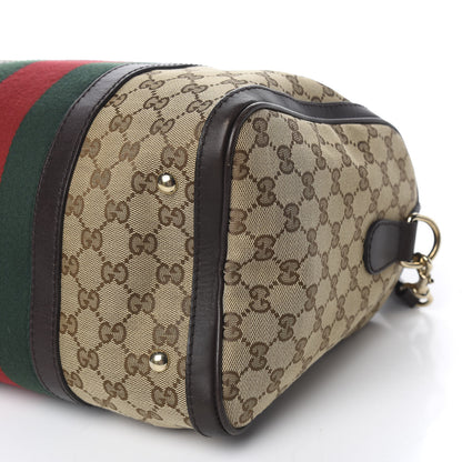 Gucci Monogram Vintage Web Medium Boston Dark Brown 9 of 10