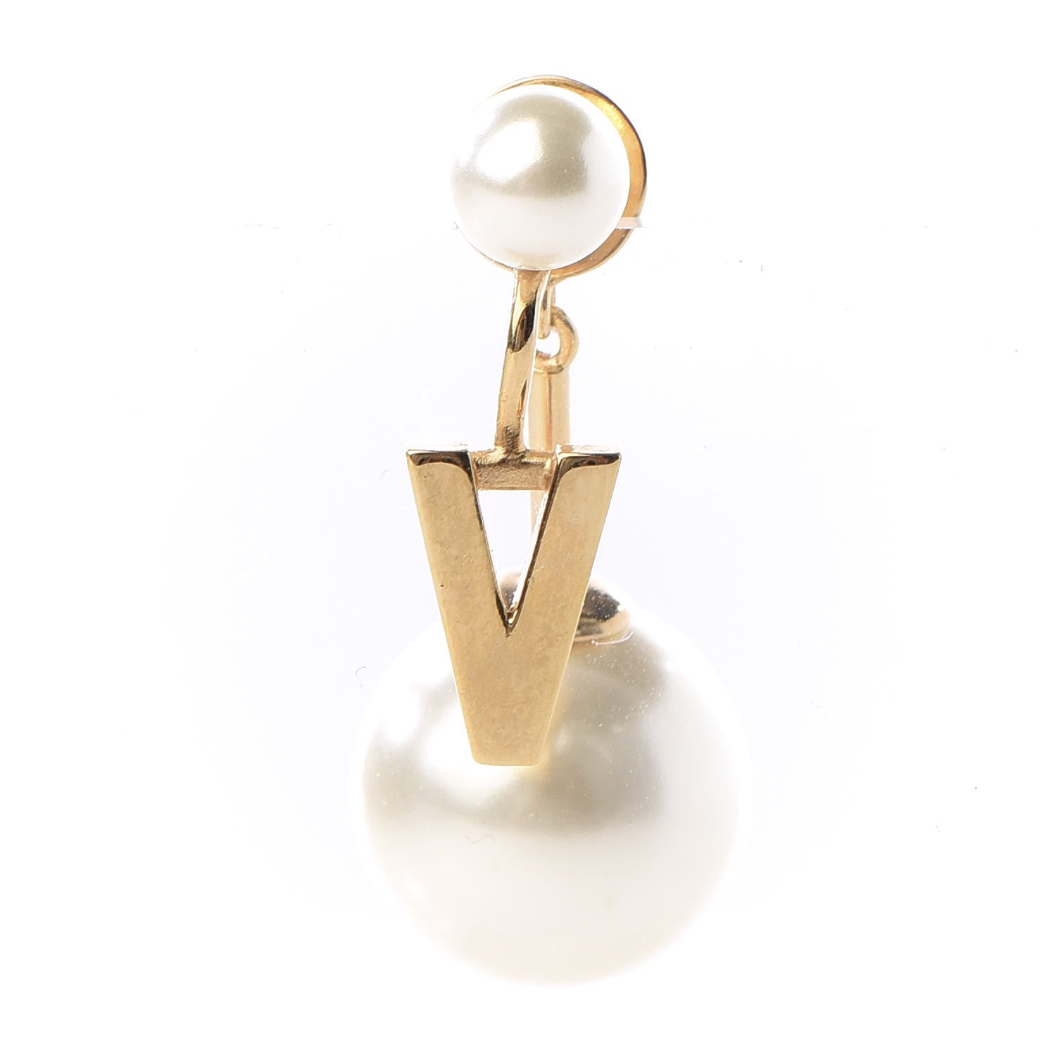 Christian Dior Pearl My ABCDior V Tribale Earring Gold 1 of 6