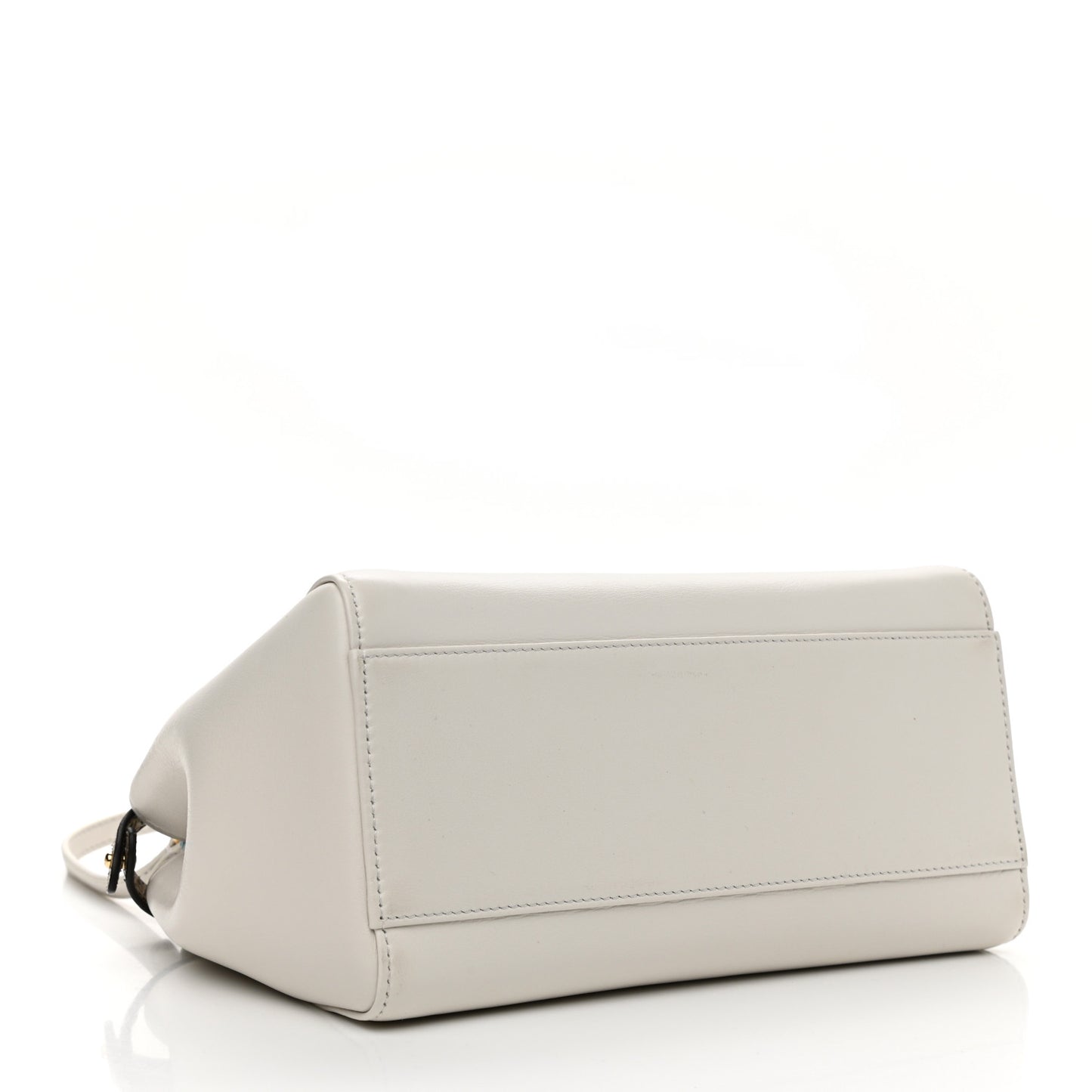 Nappa Elaphe Woven Handle Mini Peekaboo Iconic Satchel White Grigio Polvere