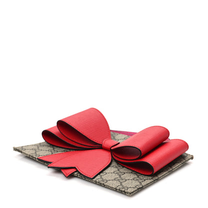 Gucci GG Supreme Monogram Bow Wristlet Red Pink 7 of 7