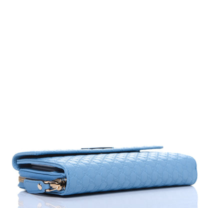 Gucci Soft Microguccissima Continental Zip Wallet Mineral Blue 4 of 14