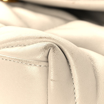 Saint Laurent Lambskin Quilted Small Loulou Puffer Monogram Chain Satchel Blanc Vintage 10 of 14