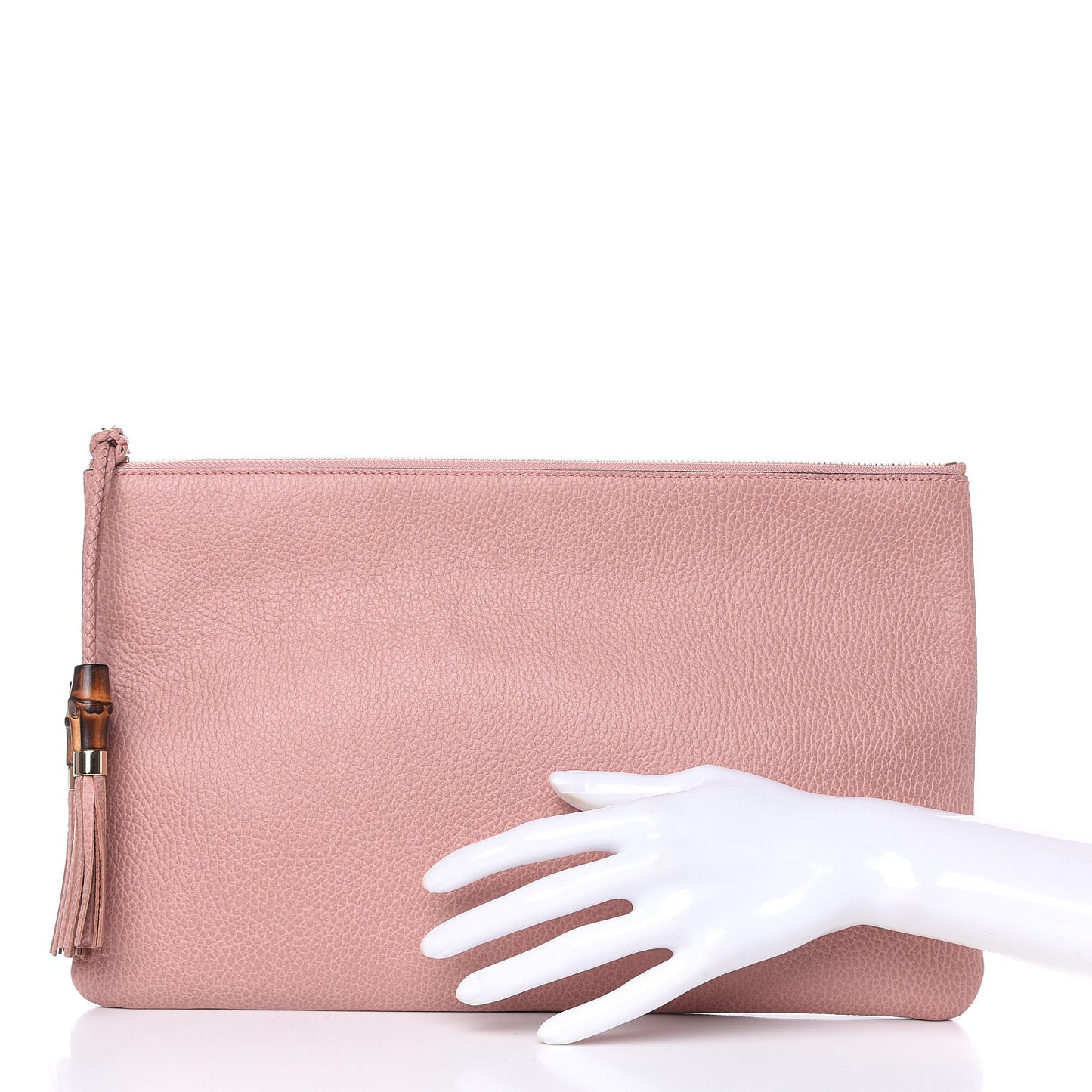 Calfskin Large Bamboo Clutch Pink