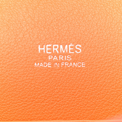 Hermes Evergrain Kelly Longue Clutch Pochette Orange 6 of 12
