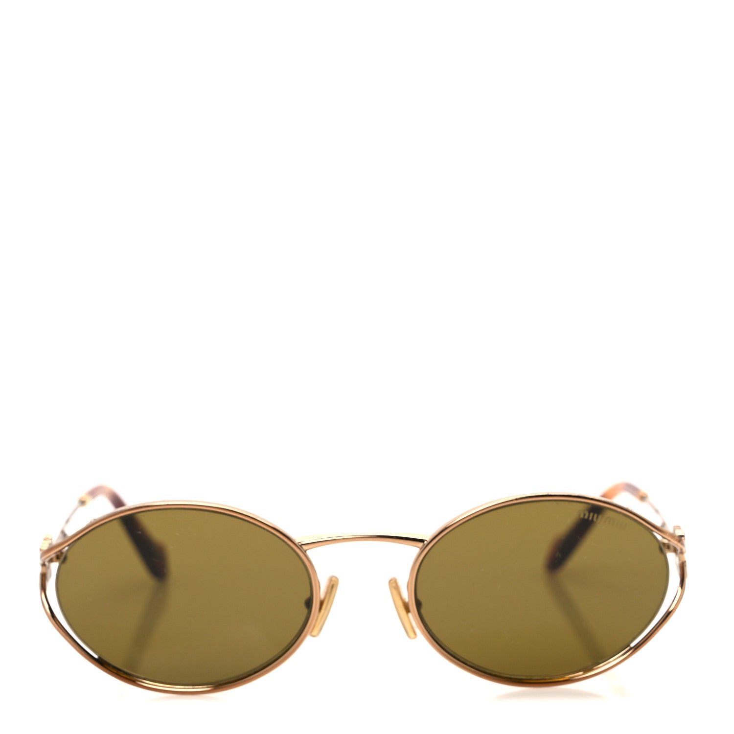 Miu Miu Acetate Oval Logo Sunglasses SMU52Y Tortoise Loden 2 of 8