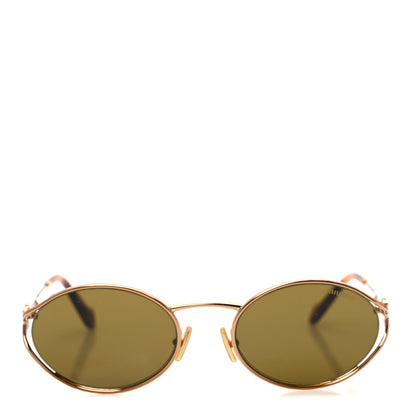 Miu Miu Acetate Oval Logo Sunglasses SMU52Y Tortoise Loden 2 of 8