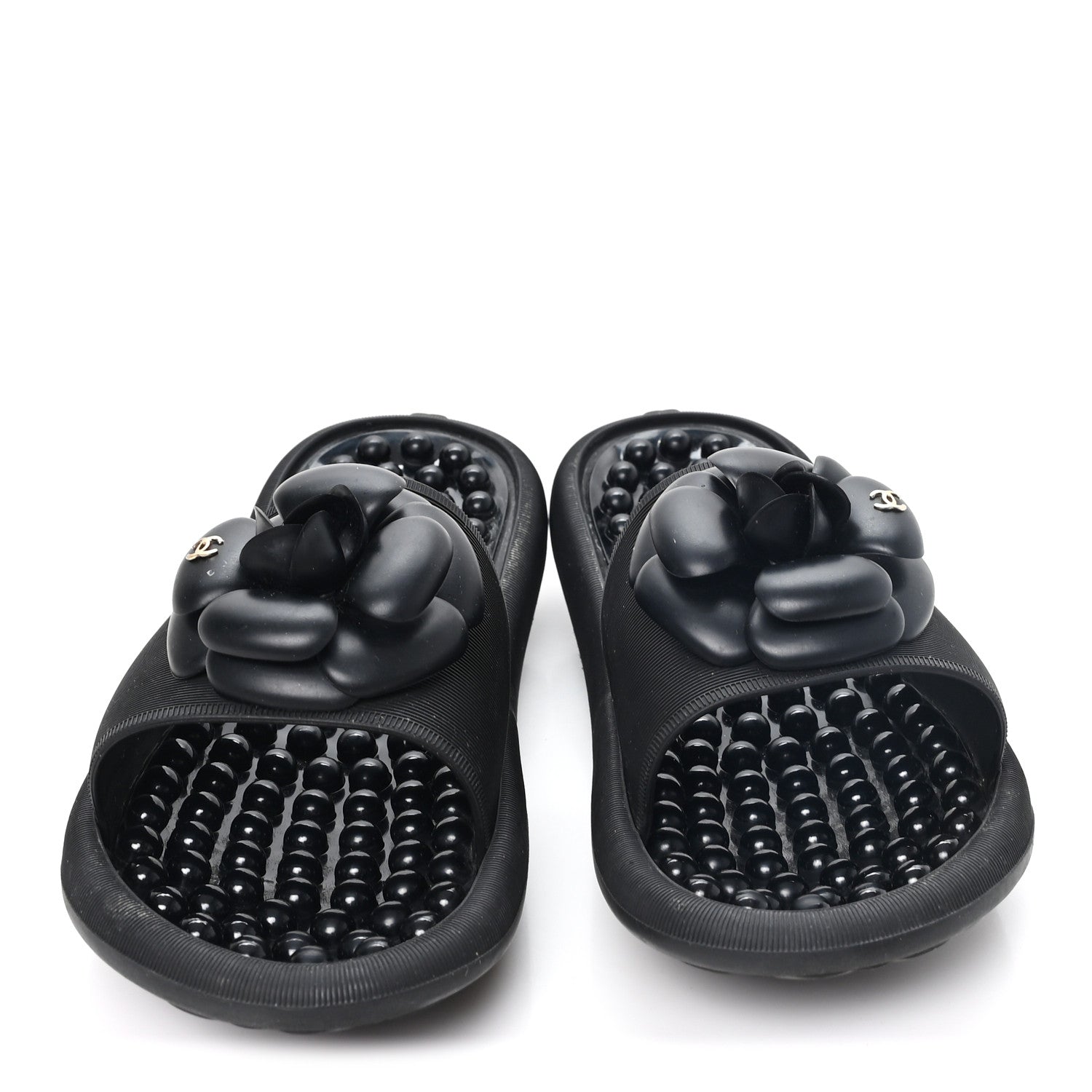 Chanel Thermoplastic PVC Camellia Mule Sandals 41 Black 3 of 9