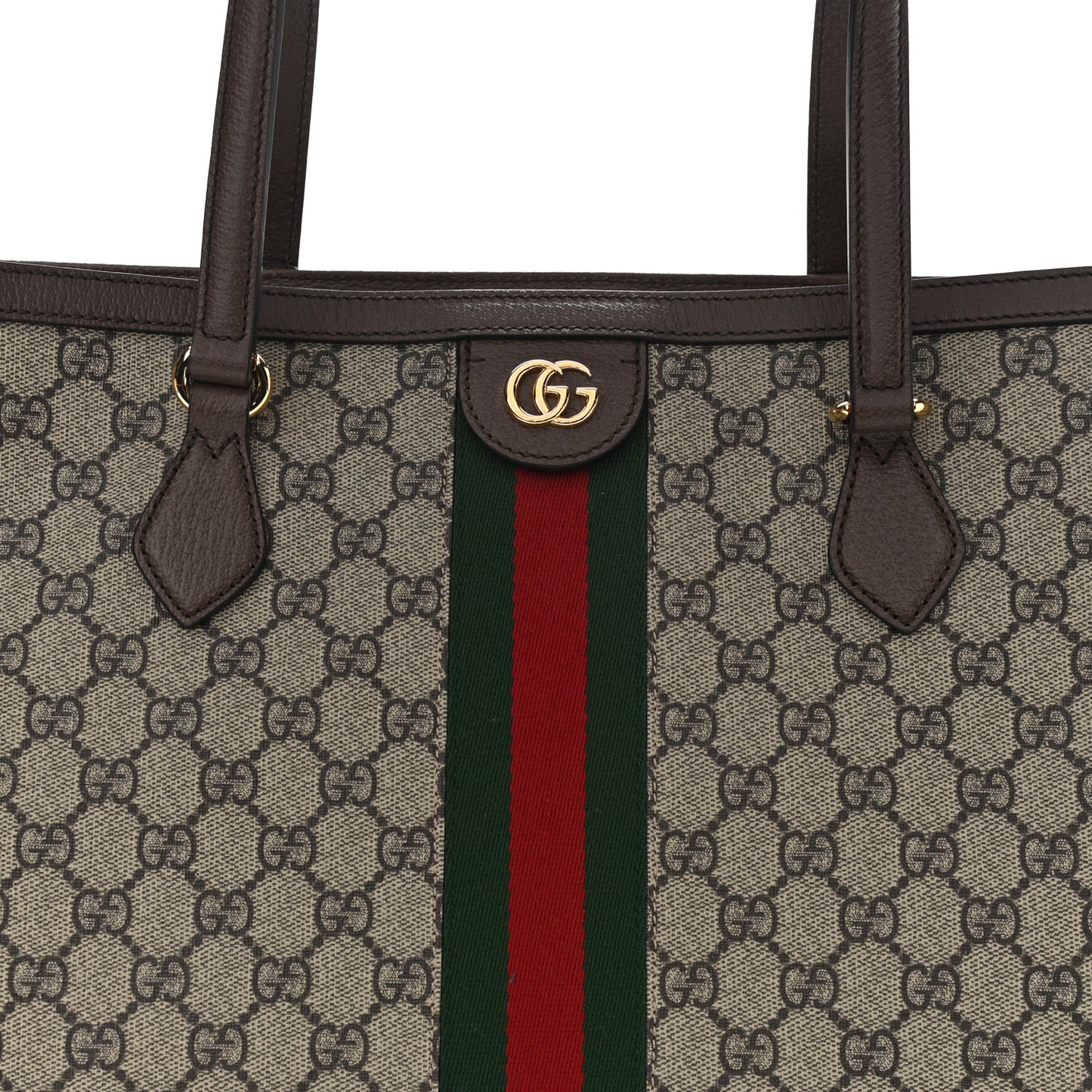 GG Supreme Monogram Medium Ophidia Shopping Tote Brown