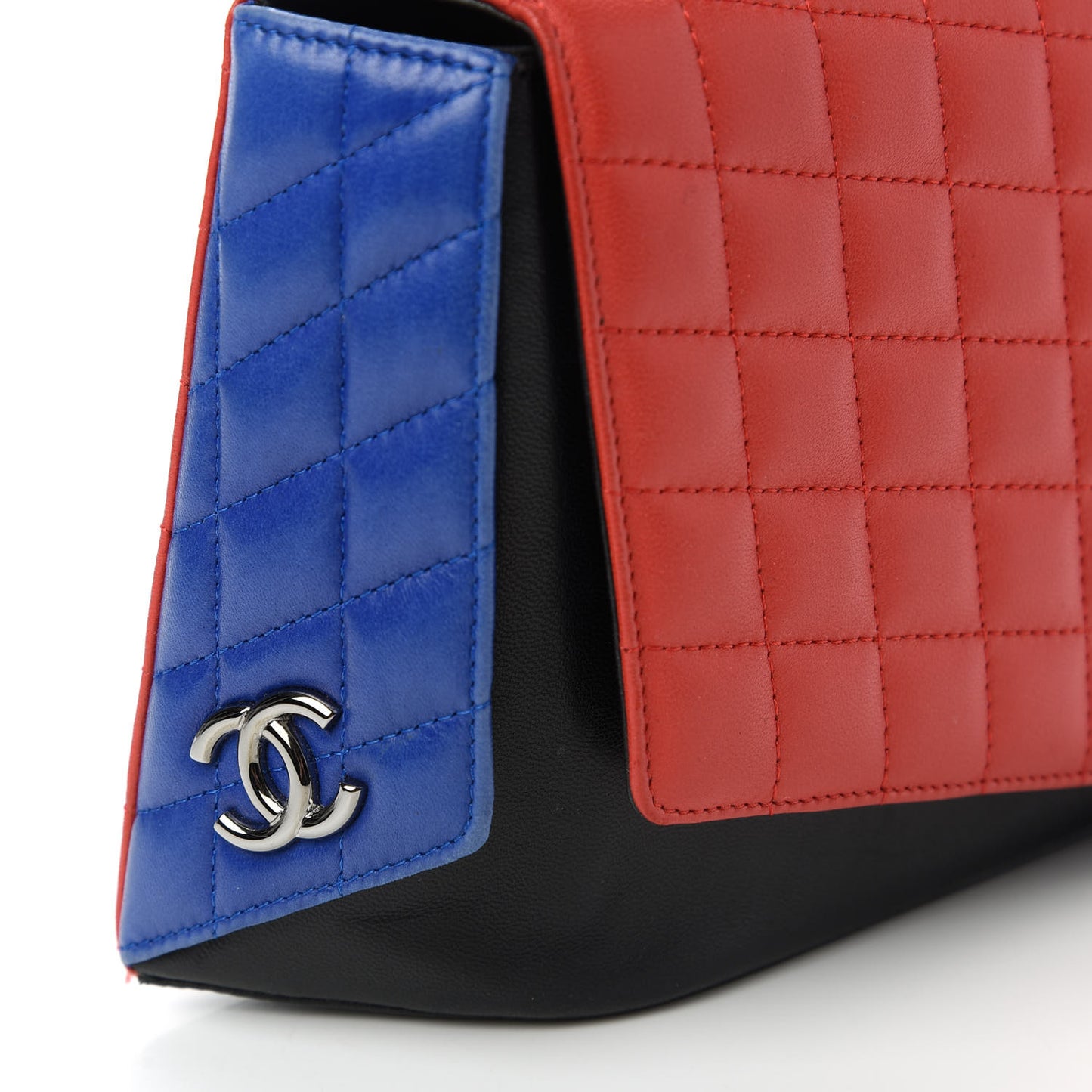 Lambskin Quilted Fresh Air Clutch Black Red Blue