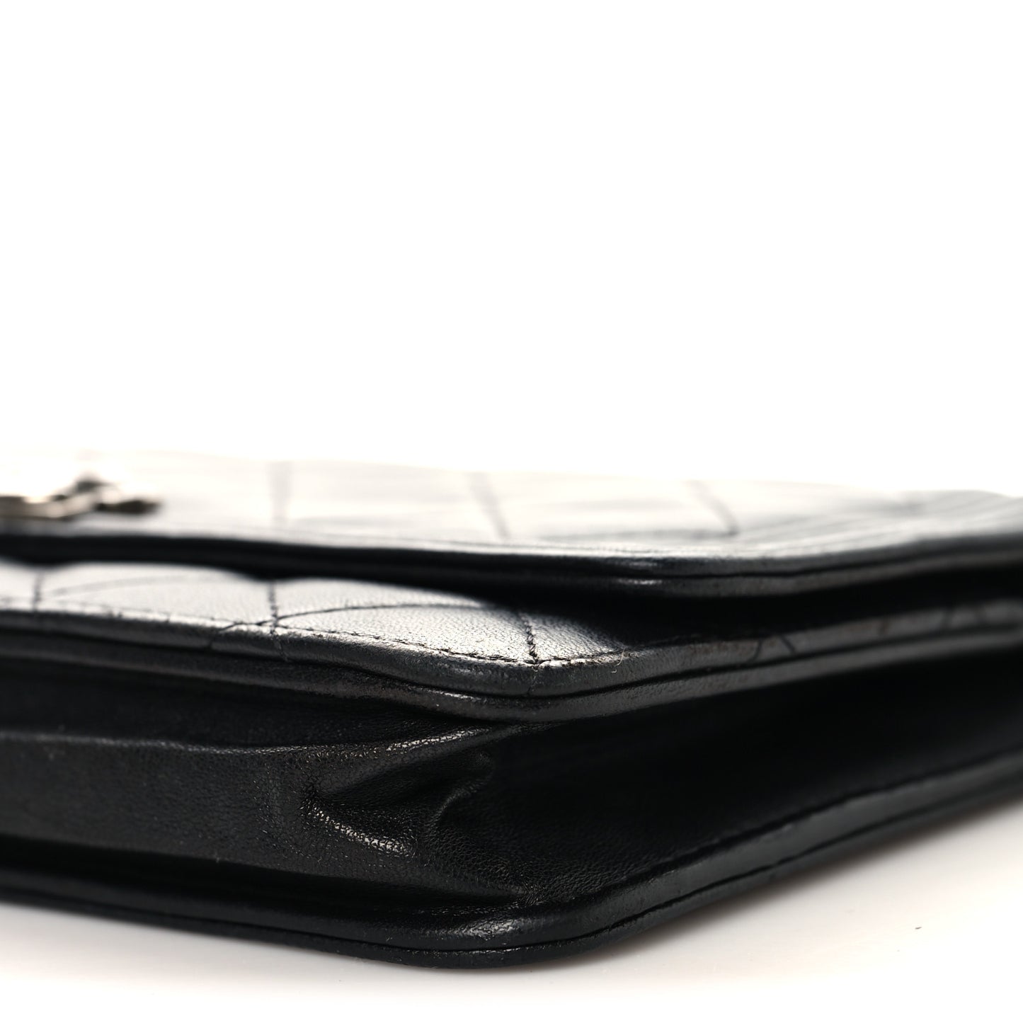 Lambskin Quilted Boy Wallet On Chain WOC Black