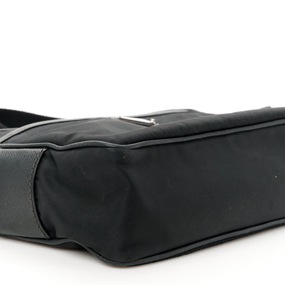 Prada Tessuto Nylon Saffiano Shoulder Bag Black 10 of 11